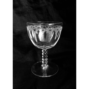 Gammelt Krystalglas - Ranke - Hvidvinsglas - 10 cm.