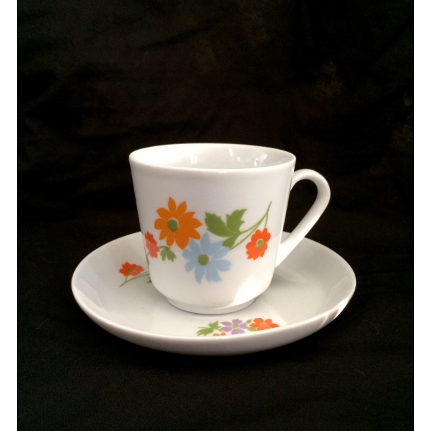 Retro Stel - Kop M. Underkop - Blomstermotiv Nr. 7 - Kahla