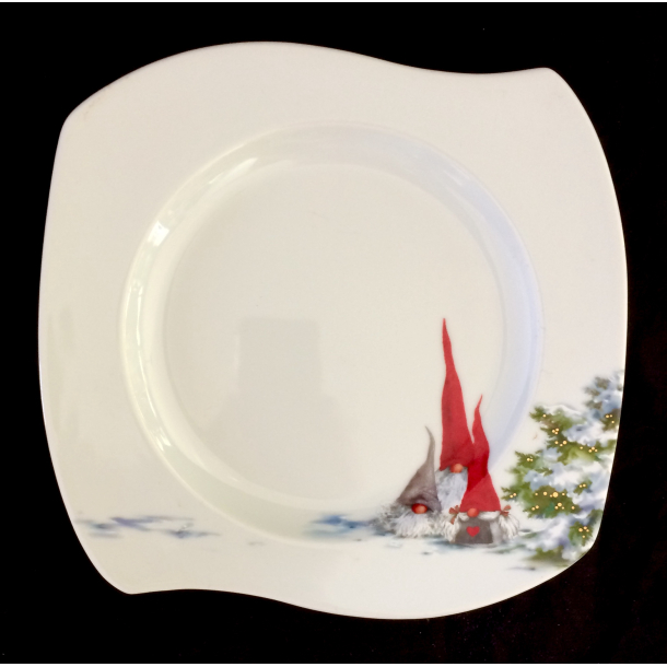 sas Tomtebod Julestel - Frokosttallerken - Nisser - 22 cm. - Firklveren