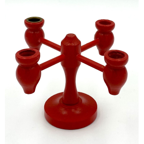 Gammel Julestage - Rd Adventsstage - Svensk - Malet Tr - 13,5 cm.