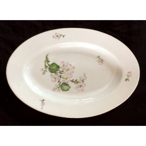 bleblomst Stel - Glat - Ovalt Fad - 25 cm. - B&G