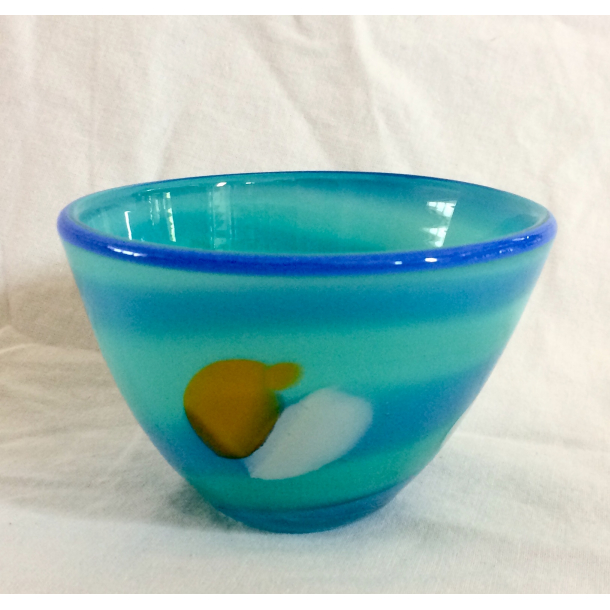 Aida Skl - Turkis Glas - Spiralmnster - 10,5 cm.