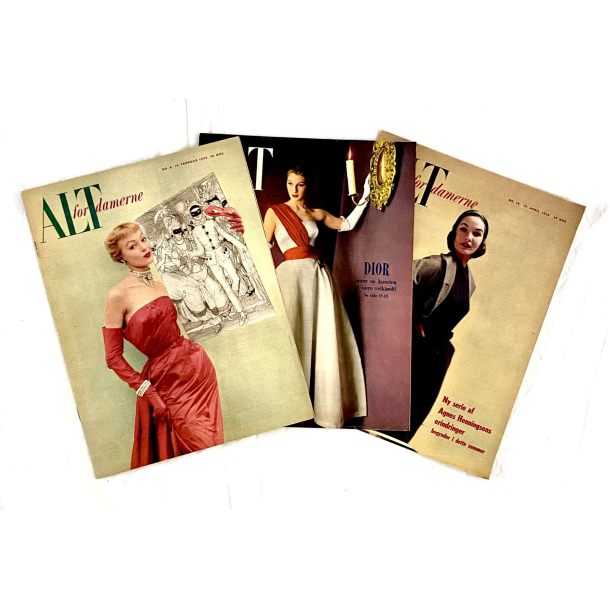 Retro Ugeblade - Alt For Damerne - r 1952 - Nr. 8, 18 &amp; 36 - St Af 3