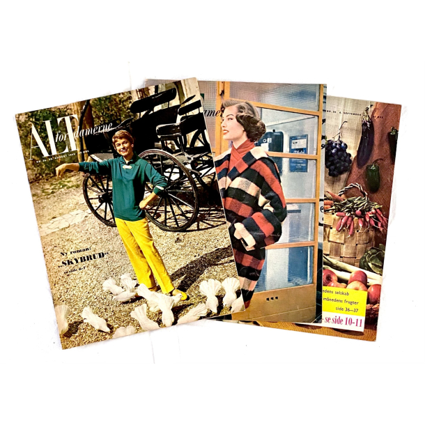 Retro Ugeblade - Alt For Damerne - r 1955 - Nr. 34, 36 &amp; 45 - St Af 3