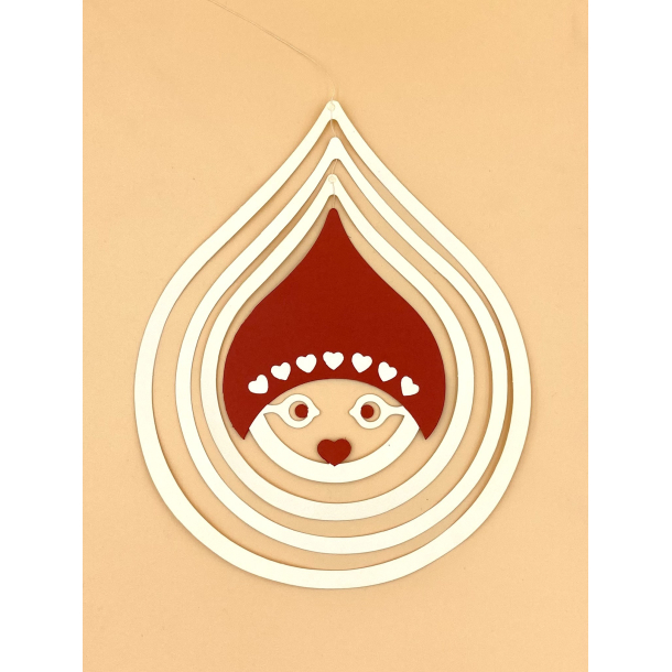 Retro Juleuro - Drbenisse - Papirklip - 1970'erne - 22 cm. - Anni &amp; Bent Knudsen