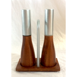 Bodum Salt -& Peberkvrn - Teaktr & Aluminium - Georg Fontana - 24 cm.