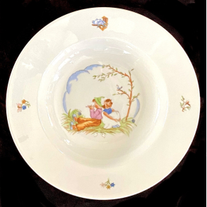 Retro Stel - Dyb Tallerken - Brnetallerken - Dreng & Pige - 19,5 cm.