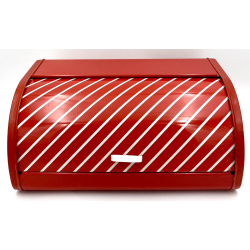 Retro Brdkasse - Bolchestriber - Rd &amp; Hvid - 39 cm.