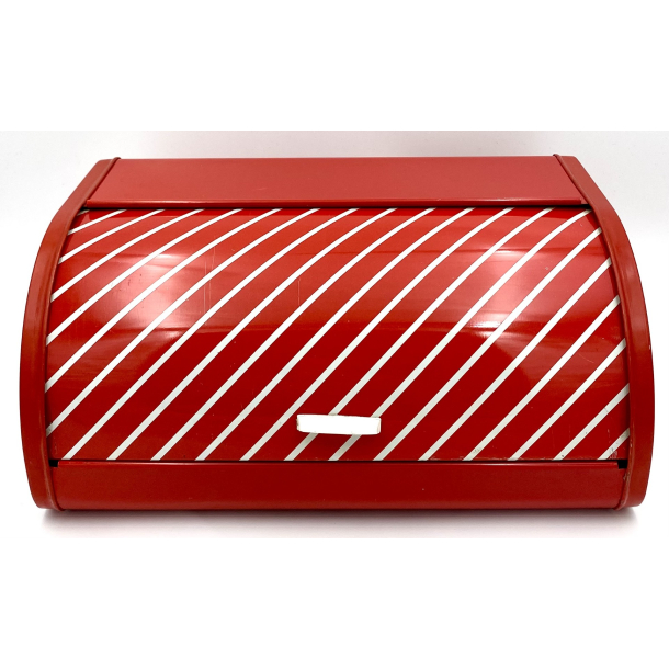 Retro Brdkasse - Bolchestriber - Rd &amp; Hvid - 39 cm.