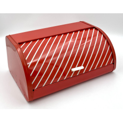 Retro Brdkasse - Bolchestriber - Rd &amp; Hvid - 39 cm.