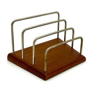 Retro Brevholder - Teaktr - 15 cm.