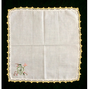 Pskepynt - Brdserviet - Broderi - 29 cm.