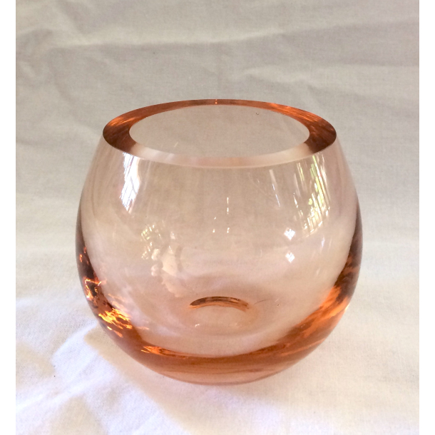 Holmegaard Cocoon Fyrfadsstage - Rosa Glas - 9 cm.