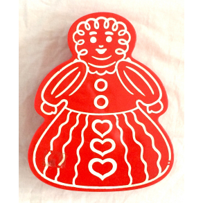 Retro Juledse - Kagekone - Rd - Motiv Nr. 2 - 22 cm.