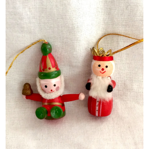 Retro Julepynt - Juleophng - Julealf & Vismand - Malet Tr - Daells Varehus - St Af 2