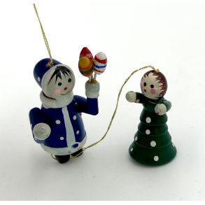 Retro Julepynt - Juleophng - Dreng & Engel - Malet Tr - Daells Varehus - St Af 2