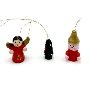 Retro Julepynt - Juleophng - Engel, Juletr & Nisse - Malet Tr - Daells Varehus - St Af 3