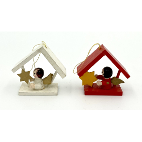 Retro Julepynt - Juleophng - Engle P Fuglebrt - Malet Tr - Daells Varehus - St Af 2