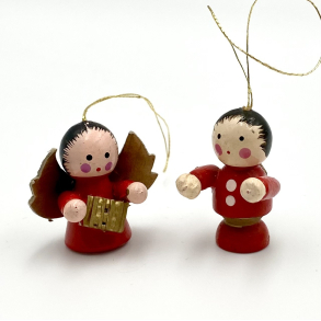 Retro Julepynt - Juleophng - Engle - Malet Tr - Daells Varehus - St Af 2