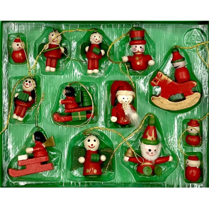 Retro Julepynt - Juleophng - Malet Tr - Daells Varehus - St Af 10