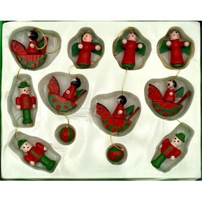 Retro Julepynt - Juleophng - Malet Tr - Daells Varehus - St Af 4