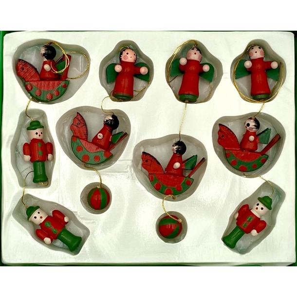 Retro Julepynt - Juleophng - Malet Tr - Daells Varehus - St Af 4