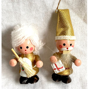 Retro Julepynt - Juleophng - Julemand & Julekone - Malet Tr - Daells Varehus - St Af 2