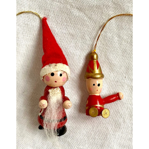 Retro Julepynt - Juleophng - Julemand & Nisse - Malet Tr - Daells Varehus - St Af 2