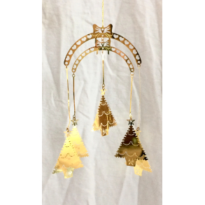 Juleuro - Juletrer - Forgyldt Metal - Model Nr. 1 - 14 cm.