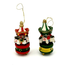 Retro Julepynt - Juleophng - Tivoli-Karruseller - Malet Tr - Daells Varehus - St Af 2