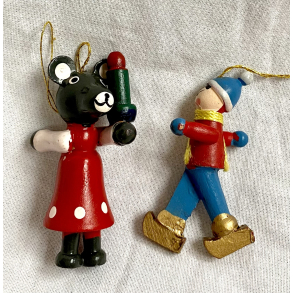 Retro Julepynt - Juleophng - Mus & Skjtelber - Malet Tr - Daells Varehus - St Af 2