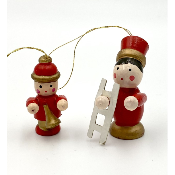 Retro Julepynt - Juleophng - Musikant &amp; Skorstensfejer - Malet Tr - Daells Varehus - St Af 2