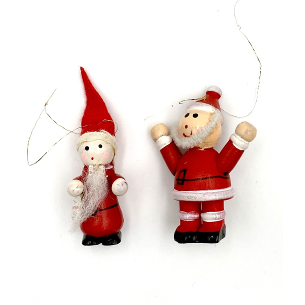 Retro Julepynt - Juleophng - Nisse &amp; Julemand - Malet Tr - Daells Varehus - St Af 2