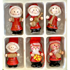 Retro Julepynt - Juleophng - Nisseorkester - Malet Tr - Daells Varehus - St Af 6