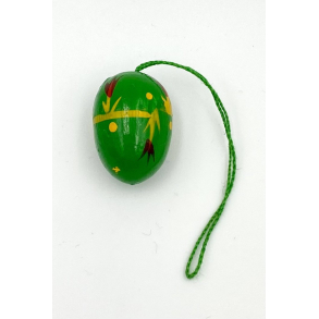 Retro P�skepynt - P�ske�g - Malet Tr� - Gr�n - 2,5 cm. - Daells Varehus