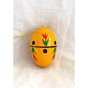 Retro Pskepynt - Pskeg - Malet Tr - Gul - 2,5 cm. - Daells Varehus