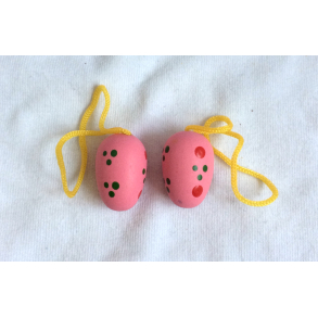 Retro Pskepynt - Pskeg - Malet Tr - Lyserd - 2 cm. - Daells Varehus - St Af 2