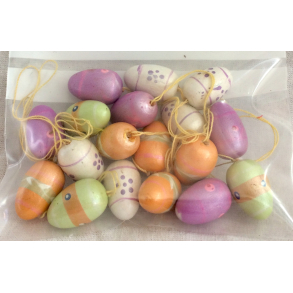 Pskepynt - Pskeg - Malet Tr - Pastelfarver - 2,5 cm. - Daells Varehus - St Af 18