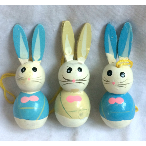 Retro Pskepynt - Pskeharer - Malet Tr - Pastelfarver - Daells Varehus - St Af 3