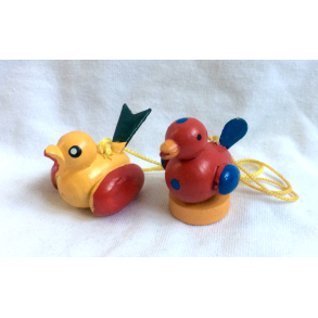 Retro Pskepynt - Pskekyllinger - Malet Tr - Gul & Rd - Daells Varehus - St Af 2