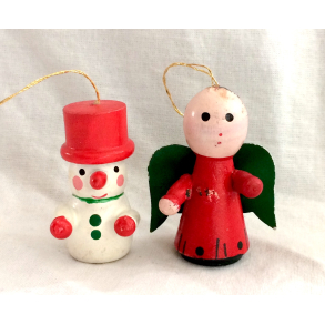 Retro Julepynt - Juleophng - Snemand & Engel - Malet Tr - Daells Varehus - St Af 2