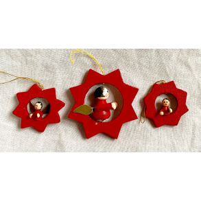 Retro Julepynt - Juleophng - Stjerne-Engle - Malet Tr - Daells Varehus - St Af 3