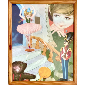 Gammelt H.C. Andersen Billede - Den Standhaftige Tinsoldat - Vibeke Klemann - �r 1946 - 32 cm.