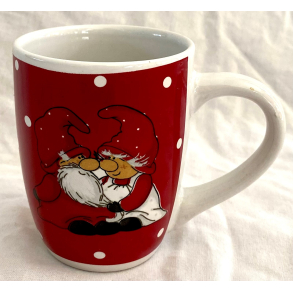 Julestel - Krus - Nis Family - Rd - 9 cm. - Det Gamle Apotek