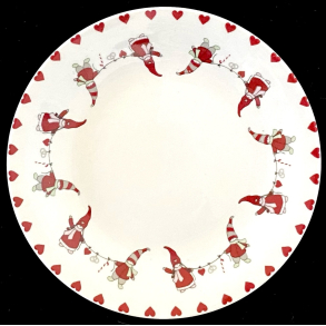 Julestel - Kagetallerken - Nissebrn - 17,5 cm. - Det Gamle Apotek