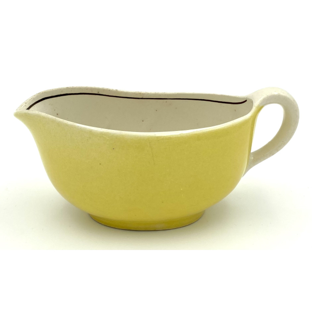 Retro Stel - Sovsekande - Gul &amp; Hvid - 17 cm. - Dresden Lertjsfabrik