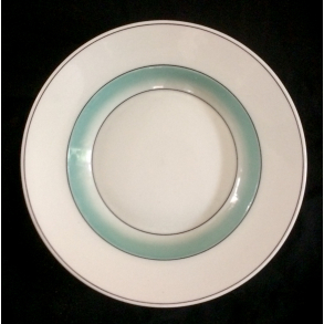 Dyb Tallerken - Turkis Kant Nr. 129/415 - 24,5 cm. - Royal Copenhagen