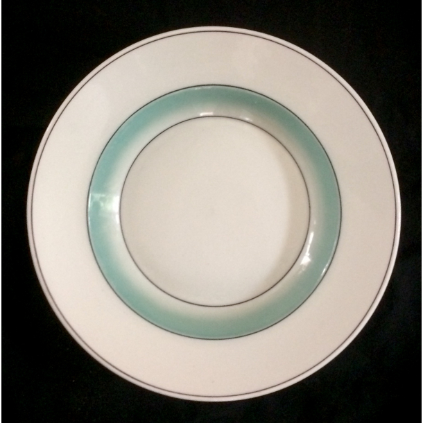 Dyb Tallerken - Turkis Kant Nr. 129/415 - 24,5 cm. - Royal Copenhagen