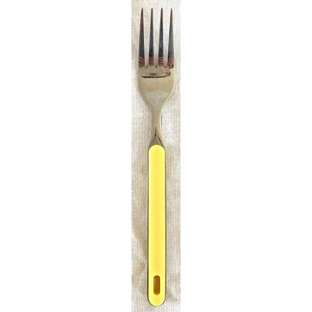 Retro Bestik - Edelstahl Middagsgaffel - Gul - 19 cm.
