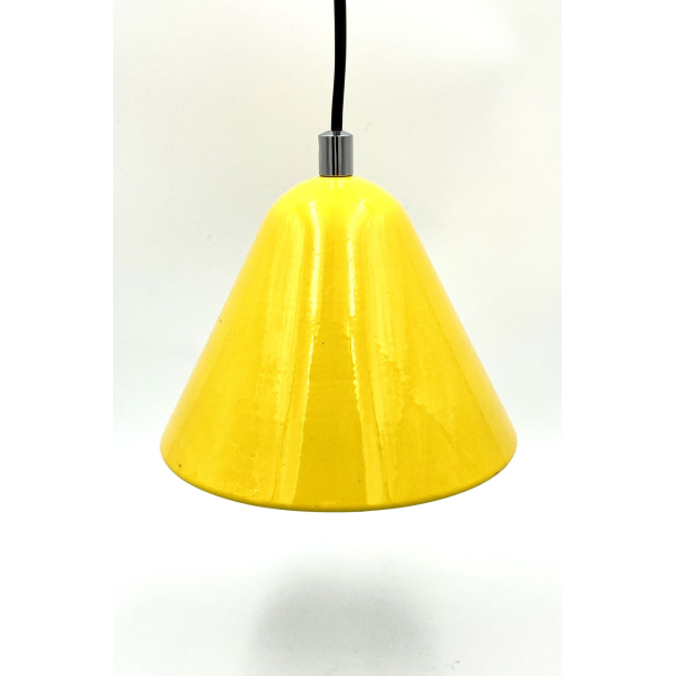 Emalje Lampe - Pendel Nr. 4054 - Gul - 18 cm. - El-Light